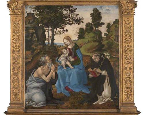 Lippi, Filippino, c.1457-1504; The Virgin and Child with Saints Jerome and Dominic