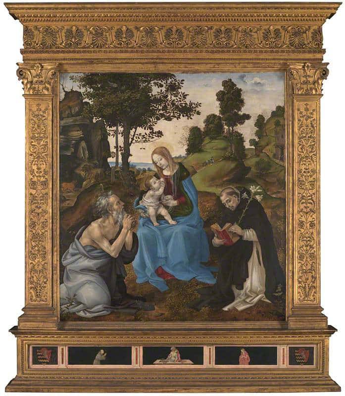 Lippi, Filippino, c.1457-1504; The Virgin and Child with Saints Jerome and Dominic